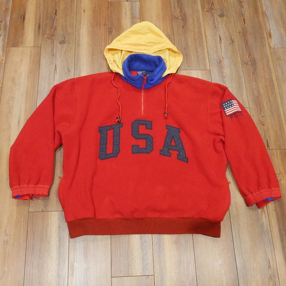Polo Ralph Lauren Other - 🚫SOLD🚫 Vintage Polo Ralph Lauren Superman Red USA Polo Pullover Sweater Size L